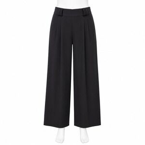 Marshall Rousso Wide Leg Pants Womens Medium Black Pleated High Rise Vintage